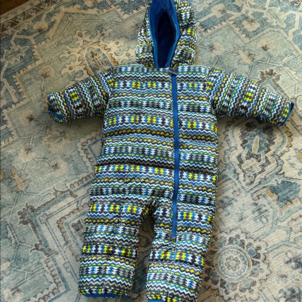 Columbia Blue and Yellow Baby Snowsuit